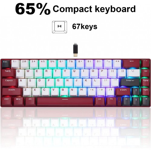 Motospeed BK67 Bluetooth Wireless RGB Mechanical Keyboard 無線藍牙機械遊戲鍵盤 青軸