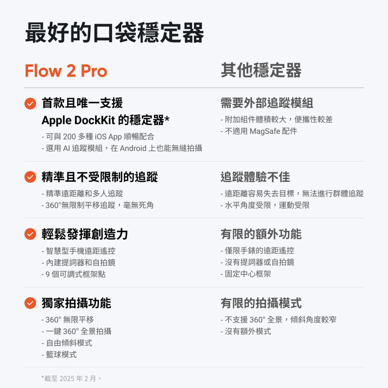 Insta360 Flow 2 Pro 手機穩定器 (AI 追蹤模組套裝)