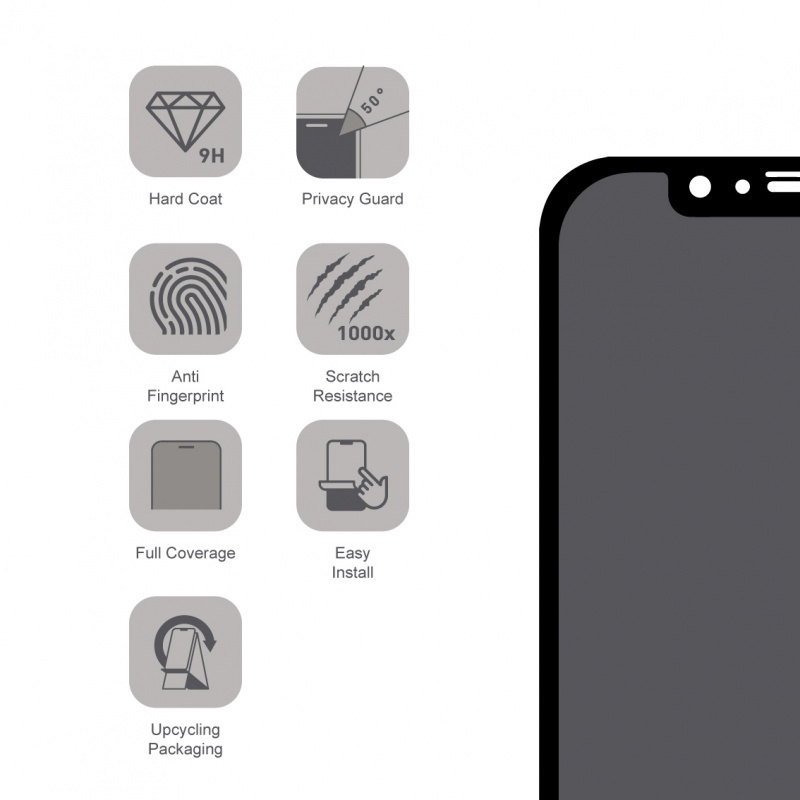 ARMOR iPhone 11Pro / XS / X 軟性玻璃2.5D 全屏 9H 防窺螢幕保護貼
