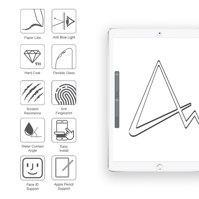 ARMOR iPad Pro 10.5"/ iPad 10.2" (第7/8/9代) / iPad Air 10.5" (3代)  軟性玻璃類紙濾藍光螢幕保護貼