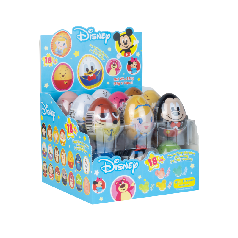 [原箱] FMS80190 迪士尼米奇造型硬糖  (草莓味, 藍莓味, 蘋果味, 乳酸味)18克*18件/盤 (2盤/箱)