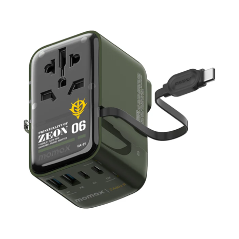 MOMAX x 機動戰士高達 1-World+ Flow 35W 伸縮充電線旅行插座 (70厘米) UA21