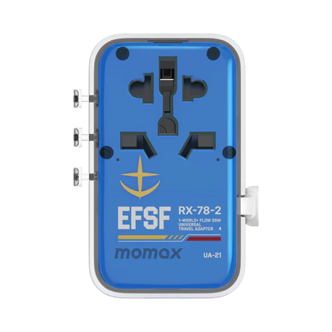 MOMAX x 機動戰士高達 1-World+ Flow 35W 伸縮充電線旅行插座 (70厘米) UA21