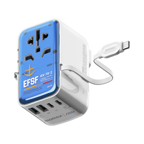 MOMAX x 機動戰士高達 1-World+ Flow 35W 伸縮充電線旅行插座 (70厘米) UA21