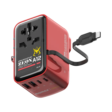 MOMAX x 機動戰士高達 1-World+ Flow 35W 伸縮充電線旅行插座 (70厘米) UA21