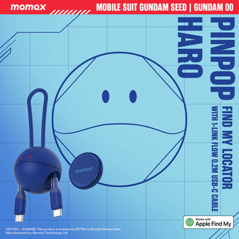 MOMAX x 機動戰士高達 PIN POP Find My全球定位器連0.2m USB-C線 BR7