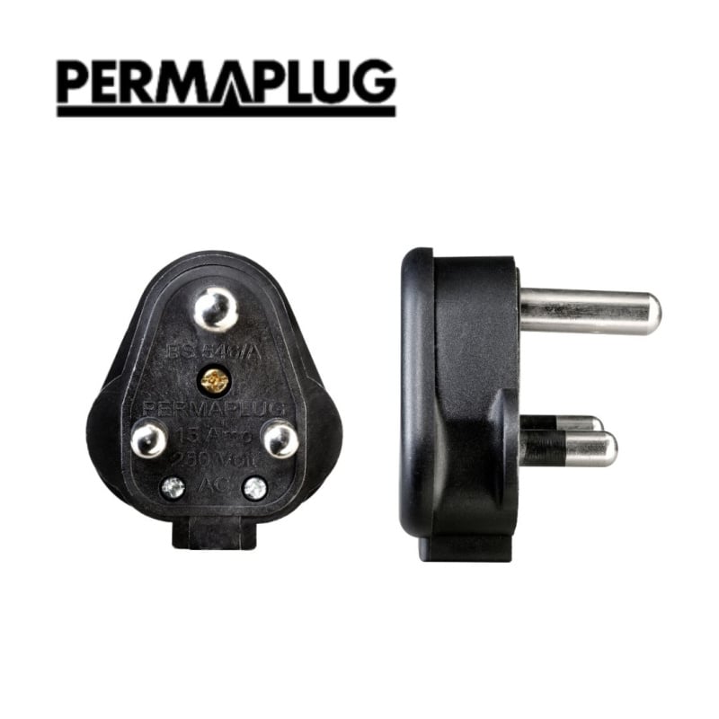 Masterplug PermaPlug 重工業-堅固耐用 [ 2件裝 ] 15A 自行接線三腳插頭 HDPT15B 黑 / 香港總代理