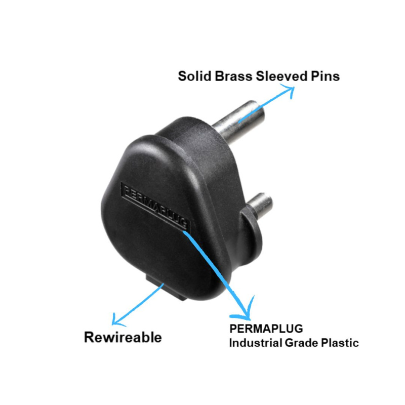 Masterplug PermaPlug 重工業-堅固耐用 [ 2件裝 ] 15A 自行接線三腳插頭 HDPT15B 黑 / 香港總代理