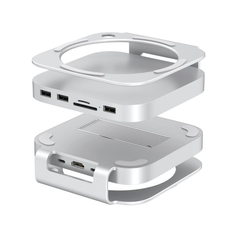 Elementz 鋁製支架及擴充集線器附SSD外殼適用於 Mac Mini 2024 M4/M4 Pro｜WS-60H