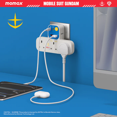 MOMAX x 機動戰士高達 1-Charge Work Flow USB + 3口T型插座 US19