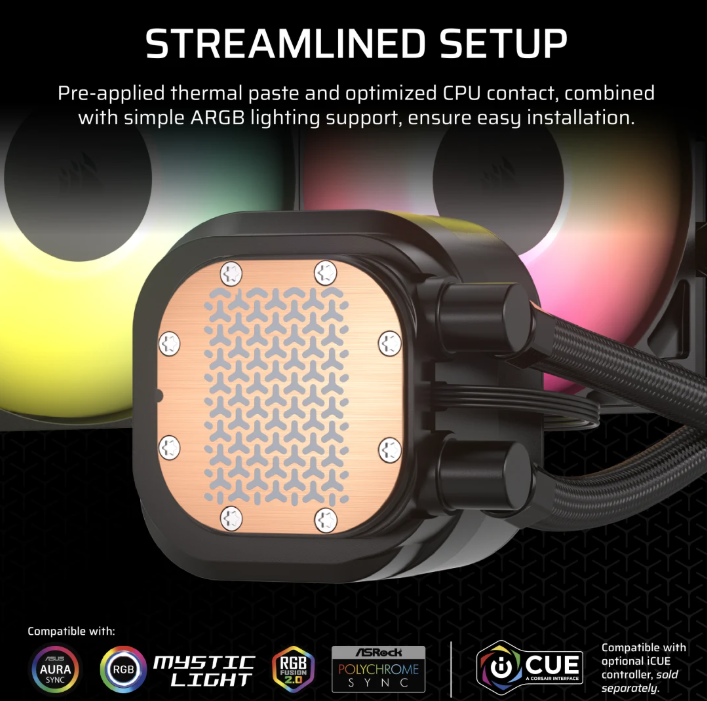 CORSAIR NAUTILUS 240 RS ARGB Liquid CPU Cooler ( BLACK / WHITE )