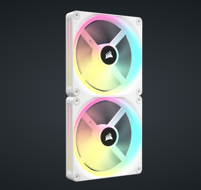 CORSAIR iCUE LINK QX140 RGB 140mm PWM PC Fans Starter Kit with iCUE LINK System Hub (Twin Pack) ( BLACK / WHITE )