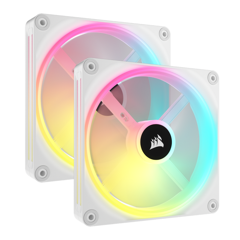 CORSAIR iCUE LINK QX140 RGB 140mm PWM PC Fans Starter Kit with iCUE LINK System Hub (Twin Pack) ( BLACK / WHITE )