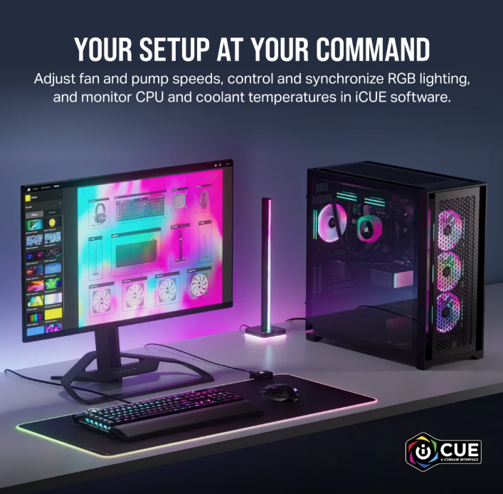CORSAIR iCUE LINK QX140 RGB 140mm PWM PC Fans Starter Kit with iCUE LINK System Hub (Twin Pack) ( BLACK / WHITE )