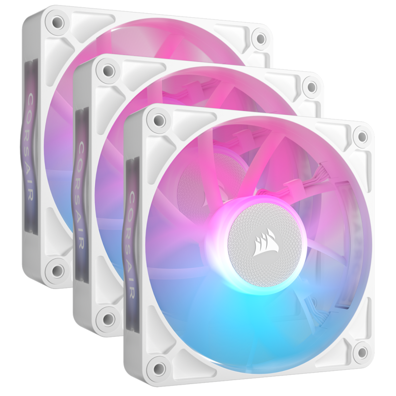 CORSAIR iCUE LINK RX120 RGB 120mm PWM Fan Triple Starter Kit (Triple Pack) ( BLACK / WHITE )