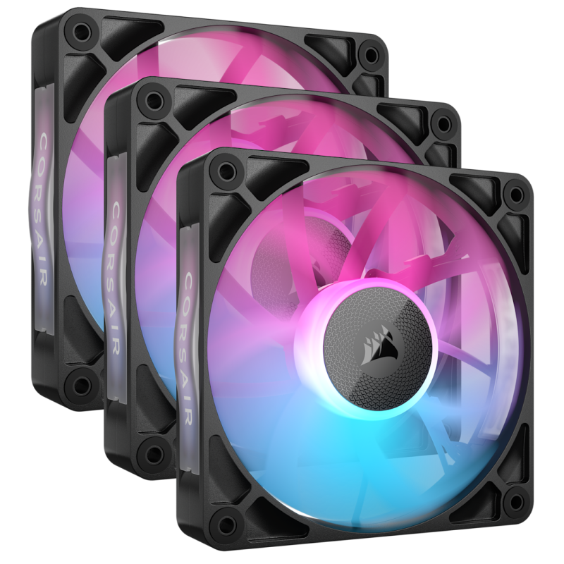 CORSAIR iCUE LINK RX120 RGB 120mm PWM Fan Triple Starter Kit (Triple Pack) ( BLACK / WHITE )