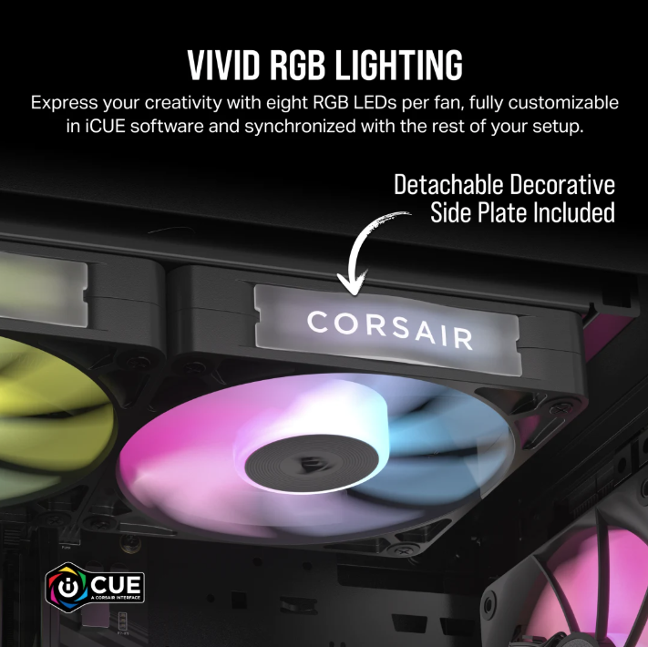 CORSAIR iCUE LINK RX120 RGB 120mm PWM Fan Triple Starter Kit (Triple Pack) ( BLACK / WHITE )