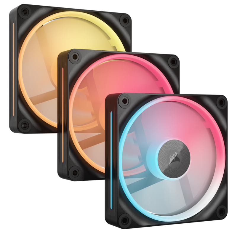 CORSAIR iCUE LINK LX120-R RGB 120mm PWM [反向] Fans Starter Kit (Triple Pack) ( BLACK / WHITE )