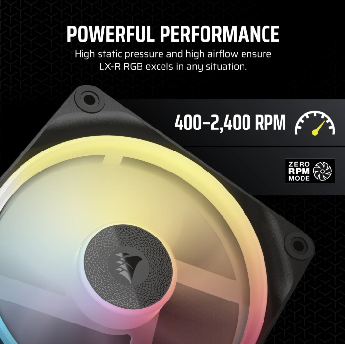 CORSAIR iCUE LINK LX120-R RGB 120mm PWM [反向] Fans Starter Kit (Triple Pack) ( BLACK / WHITE )