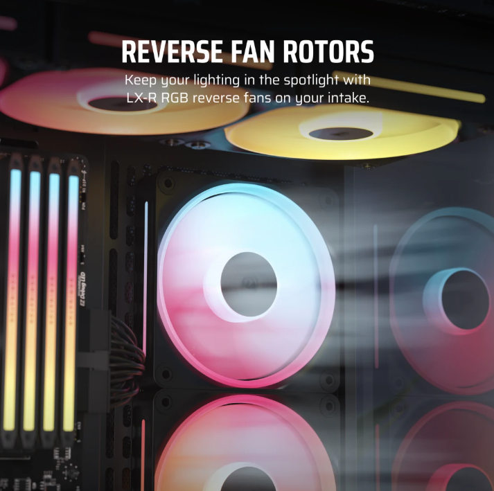 CORSAIR iCUE LINK LX120-R RGB 120mm PWM [反向] Fans Starter Kit (Triple Pack) ( BLACK / WHITE )