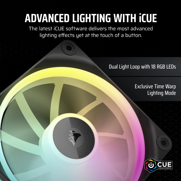 CORSAIR iCUE LINK LX120 RGB 120mm PWM Fans Starter Kit (Triple Pack) ( BLACK / WHITE )