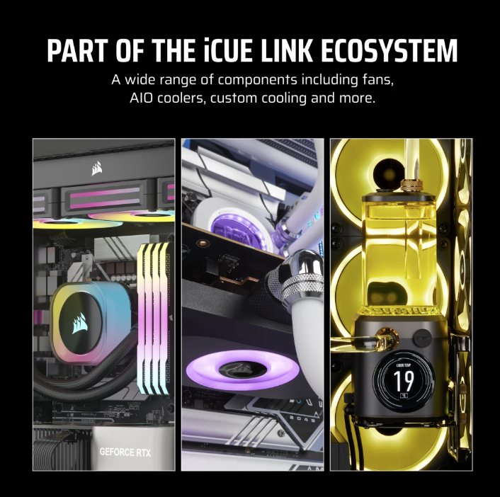 CORSAIR iCUE LINK LX140-R RGB 140mm PWM [反向] Fans Starter Kit (Twin Pack) ( BLACK / WHITE )
