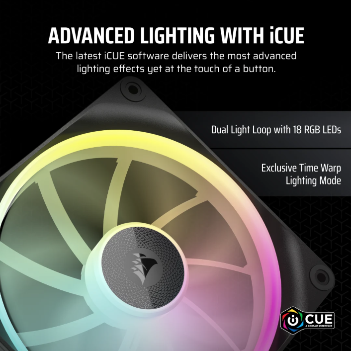 CORSAIR iCUE LINK LX140-R RGB 140mm PWM Fans Starter Kit (Twin Pack) ( BLACK / WHITE )