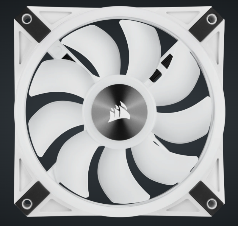 CORSAIR iCUE QL120 RGB 120mm PWM White Fan — Triple Fan Kit with Lighting Node CORE (Triple Pack) ( WHITE )
