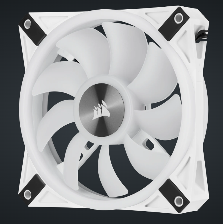 CORSAIR iCUE QL120 RGB 120mm PWM White Fan — Triple Fan Kit with Lighting Node CORE (Triple Pack) ( WHITE )