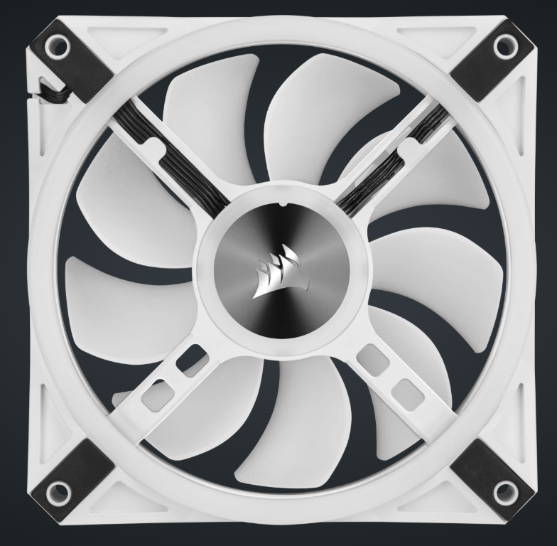 CORSAIR iCUE QL120 RGB 120mm PWM White Fan — Triple Fan Kit with Lighting Node CORE (Triple Pack) ( WHITE )