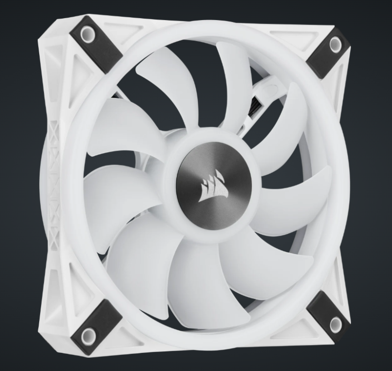 CORSAIR iCUE QL120 RGB 120mm PWM White Fan — Triple Fan Kit with Lighting Node CORE (Triple Pack) ( WHITE )
