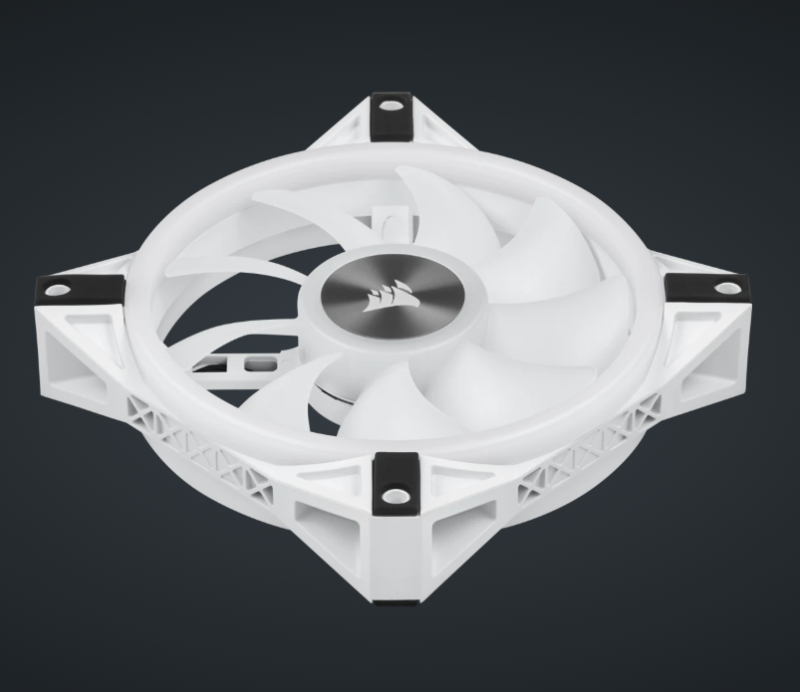 CORSAIR iCUE QL120 RGB 120mm PWM White Fan — Triple Fan Kit with Lighting Node CORE (Triple Pack) ( WHITE )