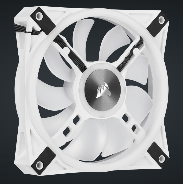 CORSAIR iCUE QL120 RGB 120mm PWM White Fan — Triple Fan Kit with Lighting Node CORE (Triple Pack) ( WHITE )