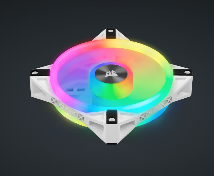 CORSAIR iCUE QL120 RGB 120mm PWM White Fan — Triple Fan Kit with Lighting Node CORE (Triple Pack) ( WHITE )