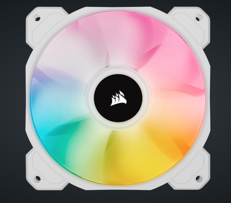CORSAIR iCUE SP120 RGB ELITE Performance 120mm White PWM Fan — Triple Pack with Lighting Node CORE (Triple Pack) ( WHITE )