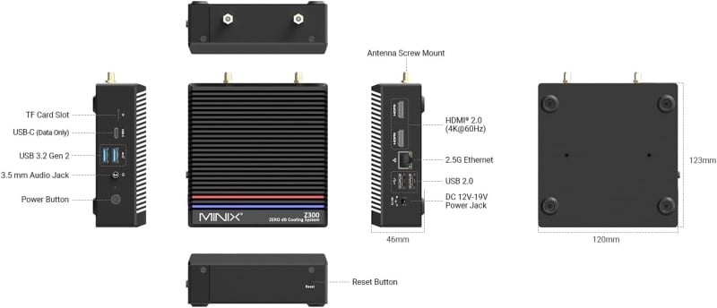 Minix Z300-0dB Fanless Mini PC