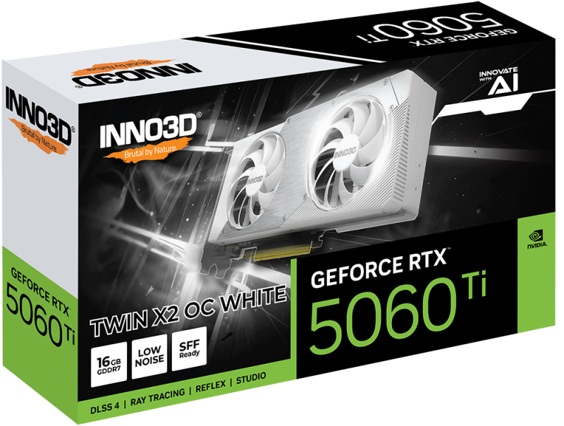INNO3D GeForce RTX™ 5060 Ti 16GB TWIN X2 OC WHITE  [現金/轉數快優惠 $6780]