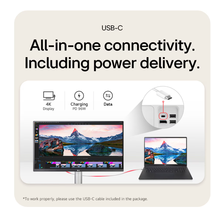 LG 27" 27UP850K-W UltraFine™ UHD 4K IPS 超高清顯示器 ( IPS, 60Hz, 3840x2160 UHD , HDR™ 400 )