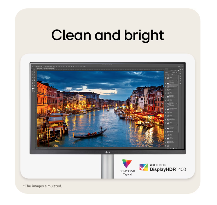 LG 27" 27UP850K-W UltraFine™ UHD 4K IPS 超高清顯示器 ( IPS, 60Hz, 3840x2160 UHD , HDR™ 400 )