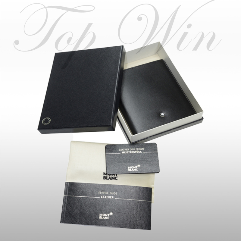 萬寶龍大班折疊款黑色皮革銀包  平行進口