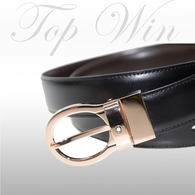 萬寶龍經典黑/棕雙面皮帶  平行進口