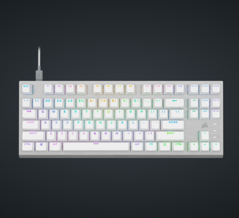 Corsair K60 PRO TKL RGB Tenkeyless Optical-Mechanical Gaming Keyboard ( BLACK / WHITE )