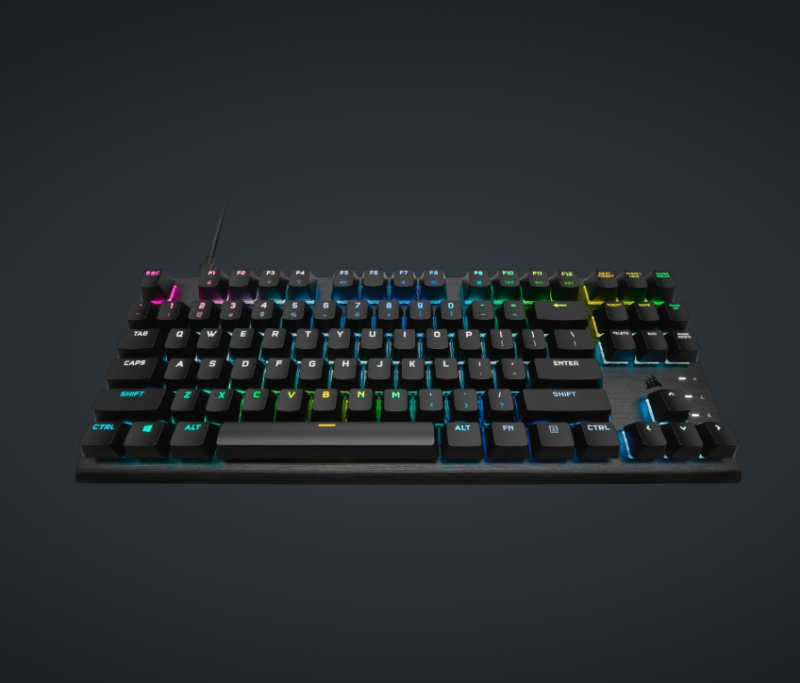 Corsair K60 PRO TKL RGB Tenkeyless Optical-Mechanical Gaming Keyboard ( BLACK / WHITE )