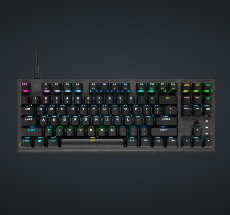 Corsair K60 PRO TKL RGB Tenkeyless Optical-Mechanical Gaming Keyboard ( BLACK / WHITE )