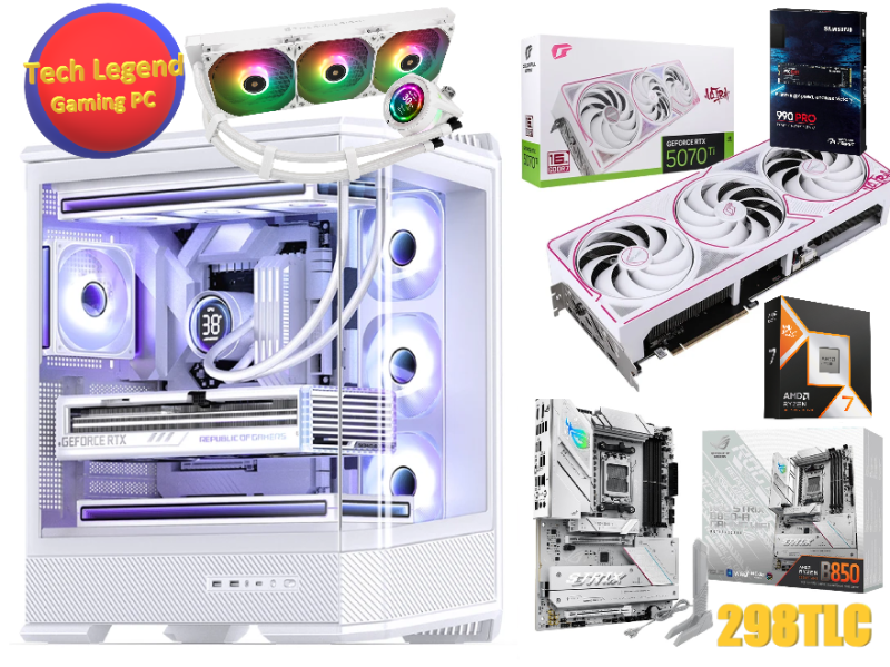 中天　新品　Windows版 298TLC 25年4月AMD Ryzen7-9800X3D + RTX 5070Ti (8核心16線程