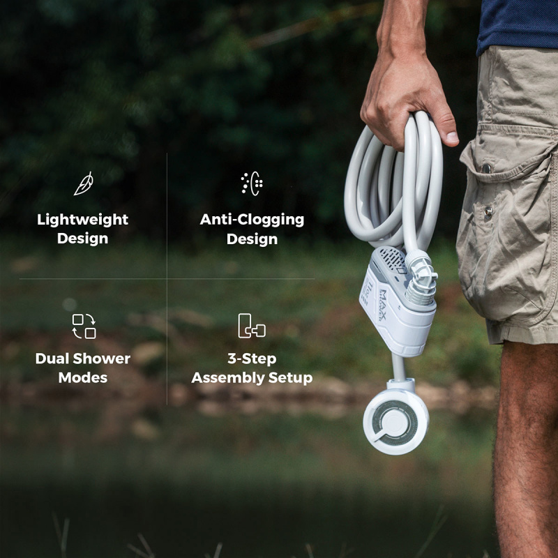 FLEXTAIL MAX SHOWER Ultralight Rechargeable Instant Outdoor Shower - White 超輕量可充電戶外即時淋浴器 白色 FLEXTAIL MAX SHOWER Ultralight Rechargeable Instant Outdoor Shower - White 超輕量可充電戶外即時淋浴器 白色