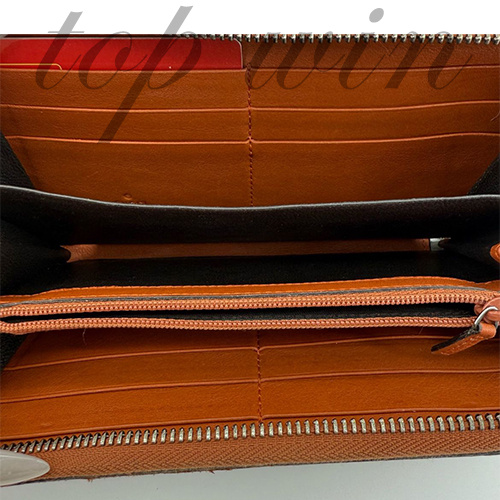 GUCCI 牛皮拉鍊長版皮夾 橘色 &nbsp;平行進口