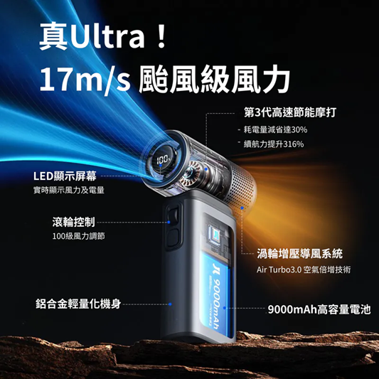 JisuLife Handheld Fan Ultra2 萬用龍捲風渦輪風炮 [2色]