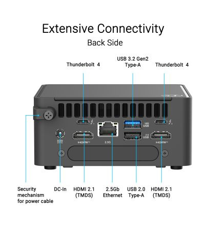 ASUS Intel® NUC 15 PRO TALL U5-225H INTEL ARC GPU Wi-Fi 7 BAREBONE - RNUC15CRHU500000I