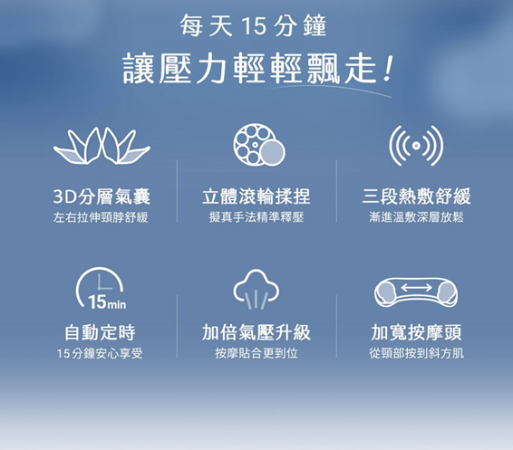 3ZeBra 氣壓熱敷頸部按摩器 朵朵枕 G09-31-1